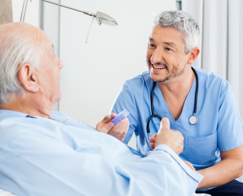 nurse with patient at hospital