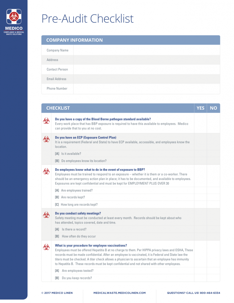 Medical Waste Solutions Checklist